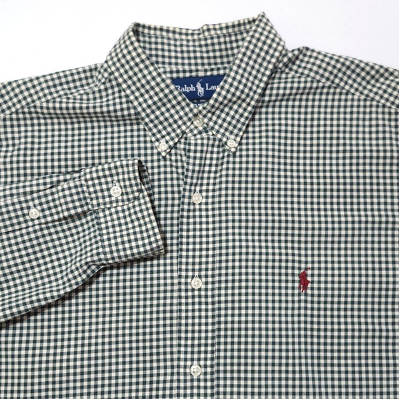 Polo Ralph Lauren Other - Ralph Lauren Gingham Check Long Sleeve Button Down Shirt XL Classic Fit Green